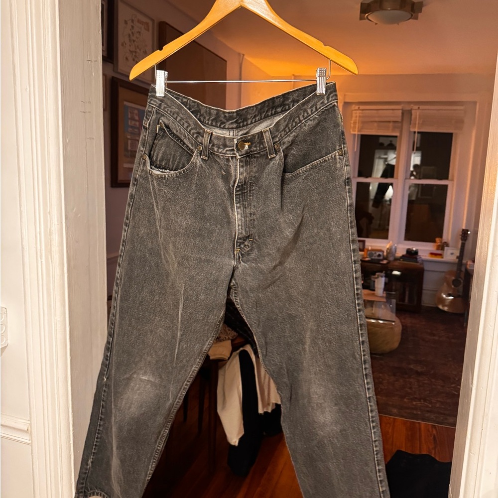 90s men’s LL Bean denim Black pants
